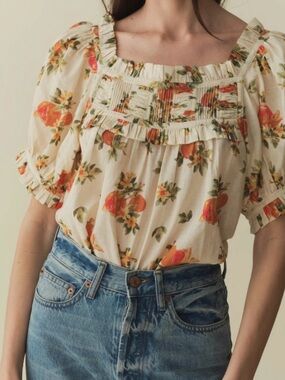 DOEN Frances top L NWOT - Orangerie Floral